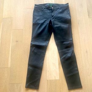 Ralph Lauren black leather pants size ten.  Worn once.